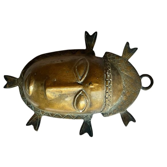 Baule Mask Brass / Bronze Cote D'Ivoire African Tribal Mask Wall Art - Picture 4 of 13